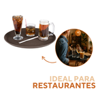 Bandeja Garçom Servir Redonda Antiderrapante