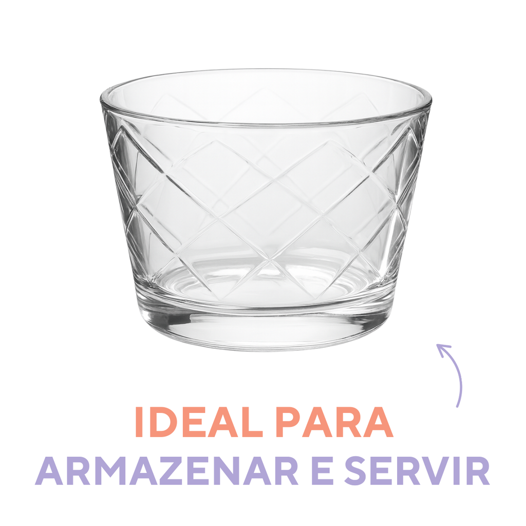 Tigela Vidro 670ml Tampa Sortida