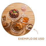 Prato de Sobremesa Coração em Vidro