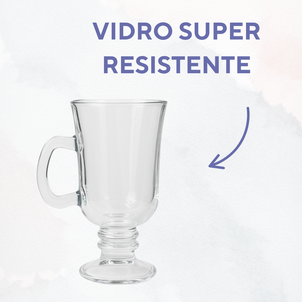 Taça Cappuccino Vidro 250ml - A Gourmet