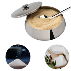 Farinheiro Açucareiro C/ Colher e Tampa de Aço Inox - A Gourmet