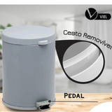 Lixeira Banheiro C/ Pedal E Recepiente Plastico 4,5 L Viel