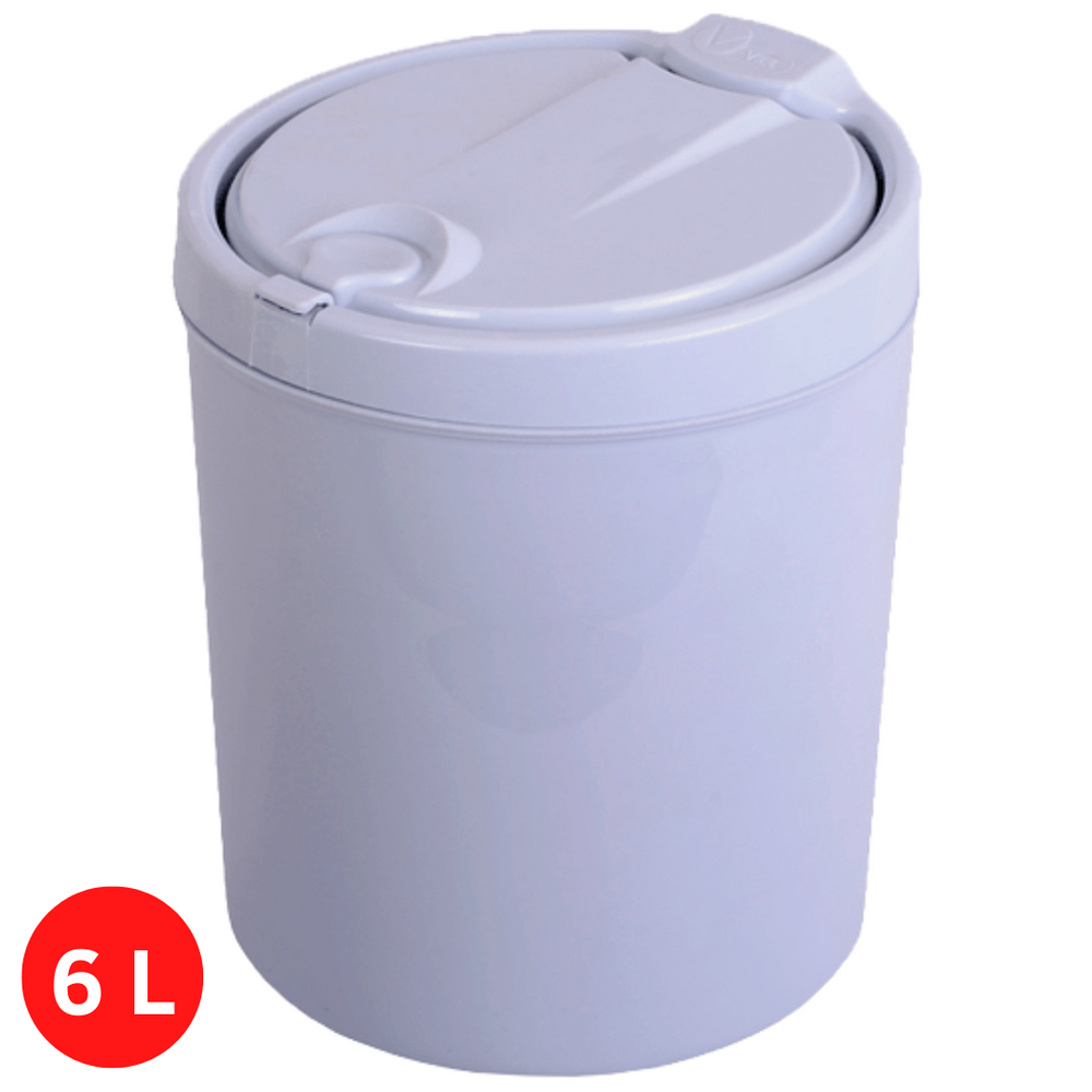 Lixeira Multiuso Branca Redonda C/ Tampa Clicar 6L Viel