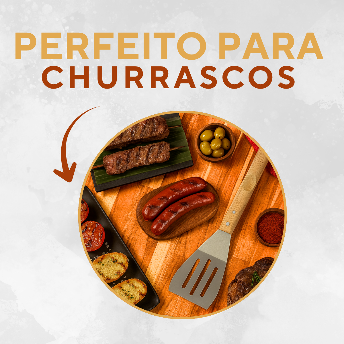 Espatula Churrasco Cabo Madeira