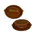 Prato Redondo Marrom Com Alça 18cm Ceramica 350ml