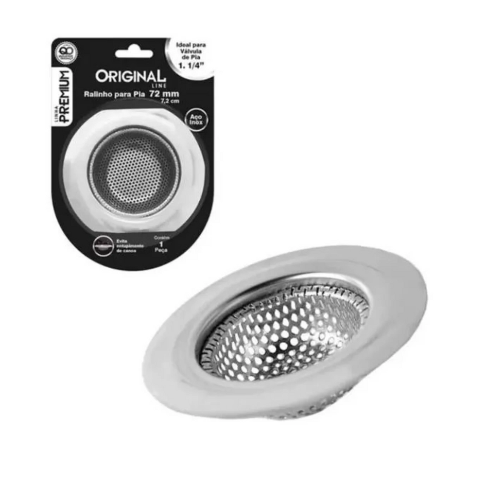 Ralo de Pia em Aço Inox 7,2cm Original