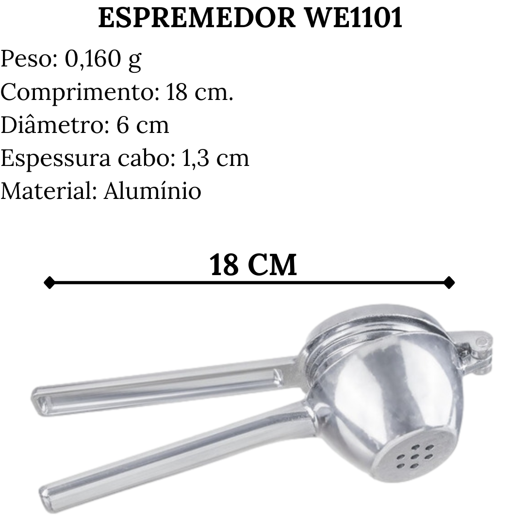 Espremedor de Limão Polido 18cm Weck