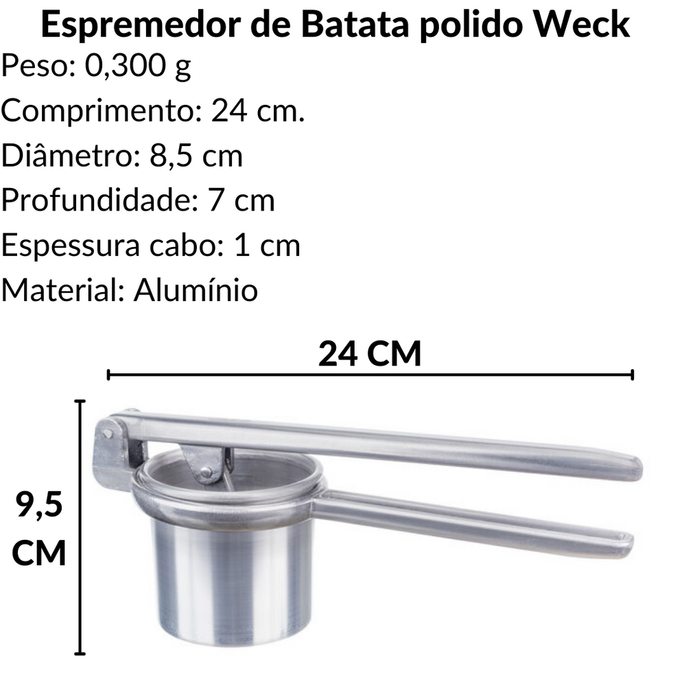 Espremedor de Batata Alumínio Polido Weck Weck