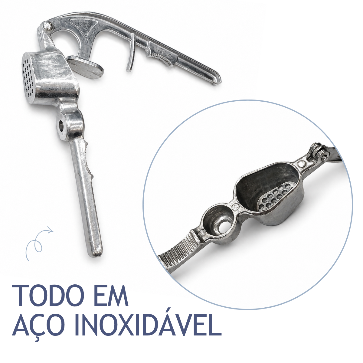 Espremedor de alho aluminio