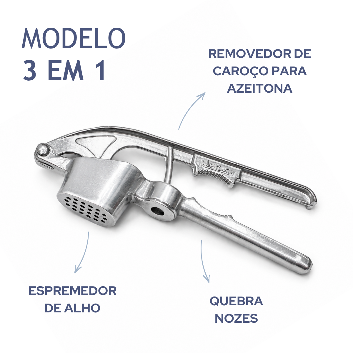 Espremedor de alho aluminio