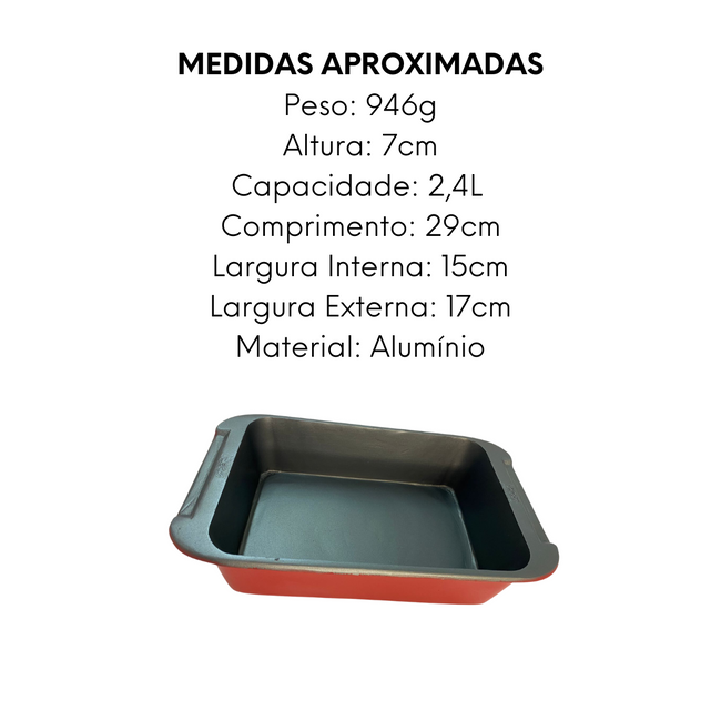 Assadeira Vermelha Retangular 2,4L Main Image