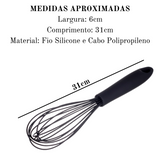 Batedor Manual de Silicone Preto 31cm Weck