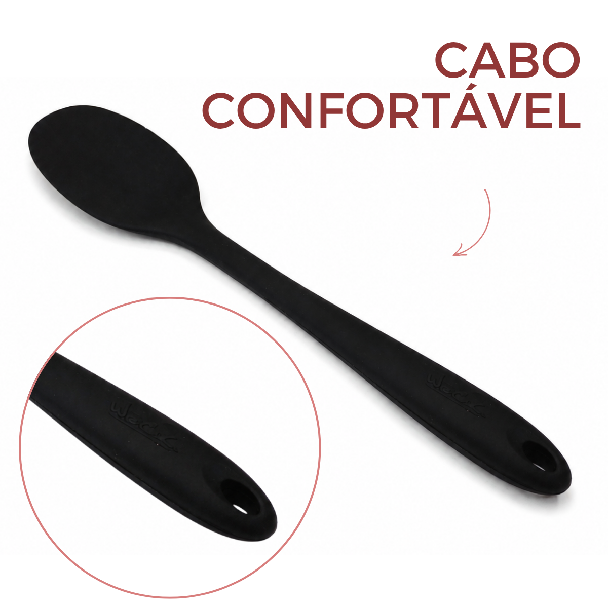 Colher Silicone 27cm Preto