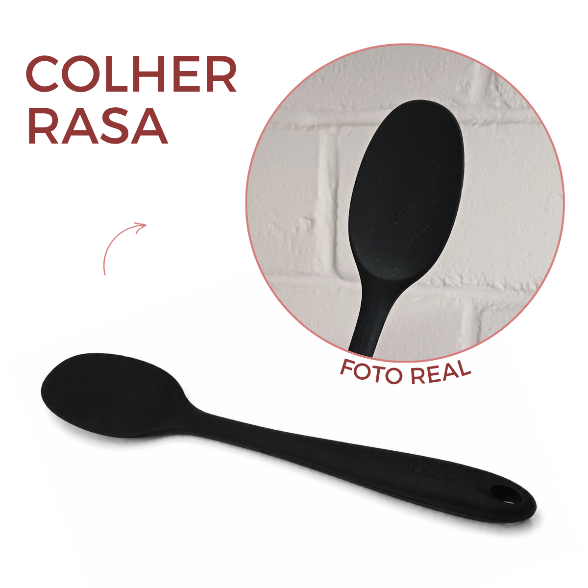 Colher Silicone 27cm Preto