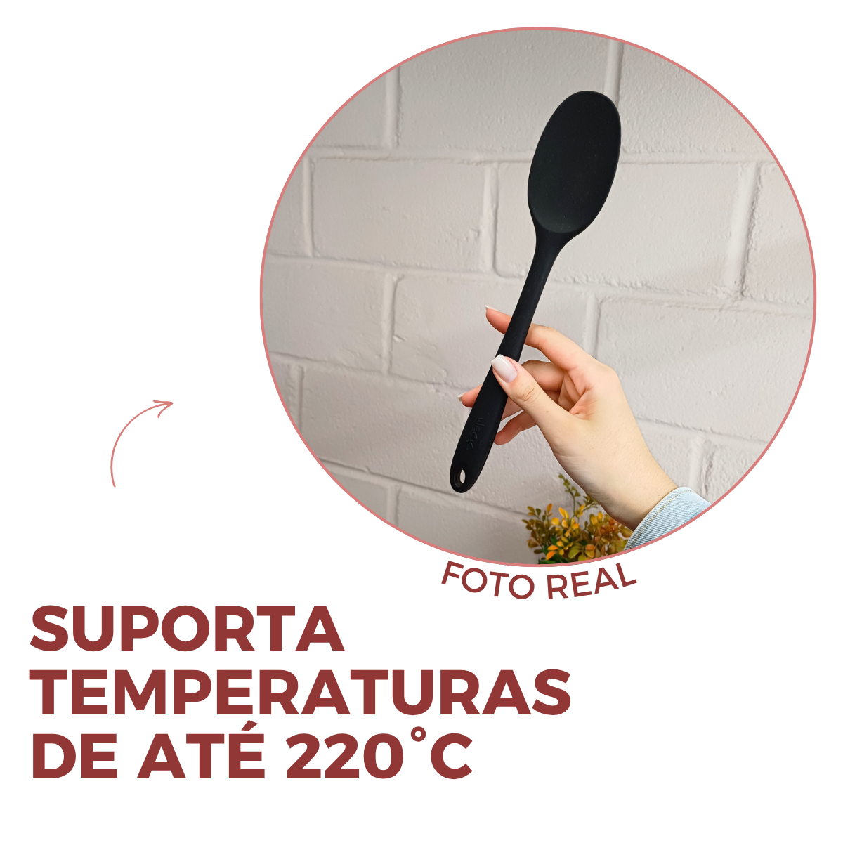 Colher Silicone 27cm Preto