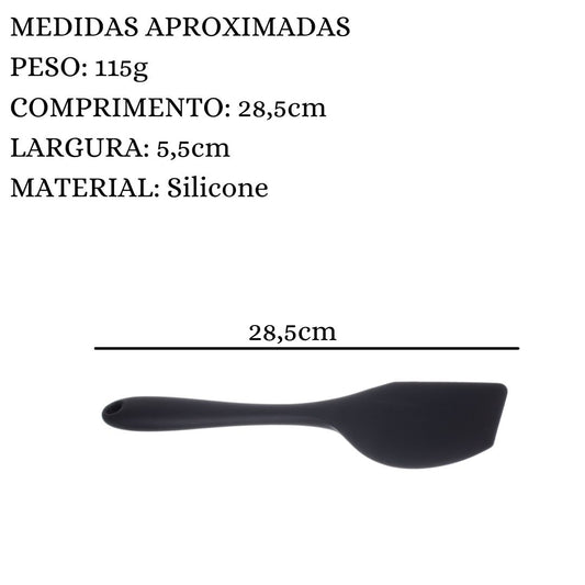 Espátula Arredondada de Silicone Preto