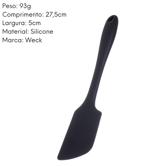 Espatula Reta de Silicone Preta