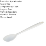 Colher Profissional Silicone de 45cm Branca Weck