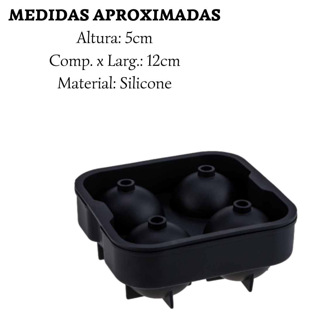 Forma de Gelo de Silicone Formato Esfera Preto Weck