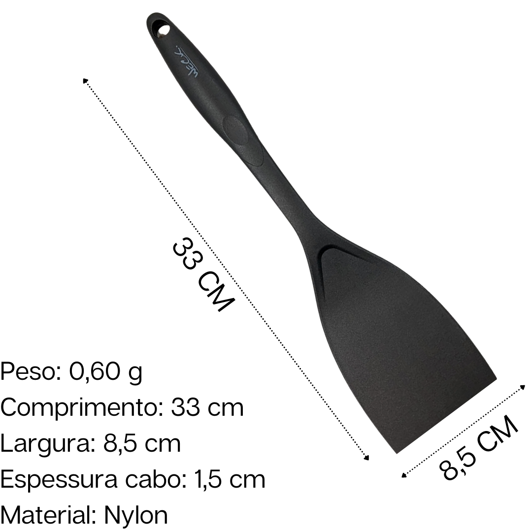 Espatula Lisa de Nylon Preta Weck Weck