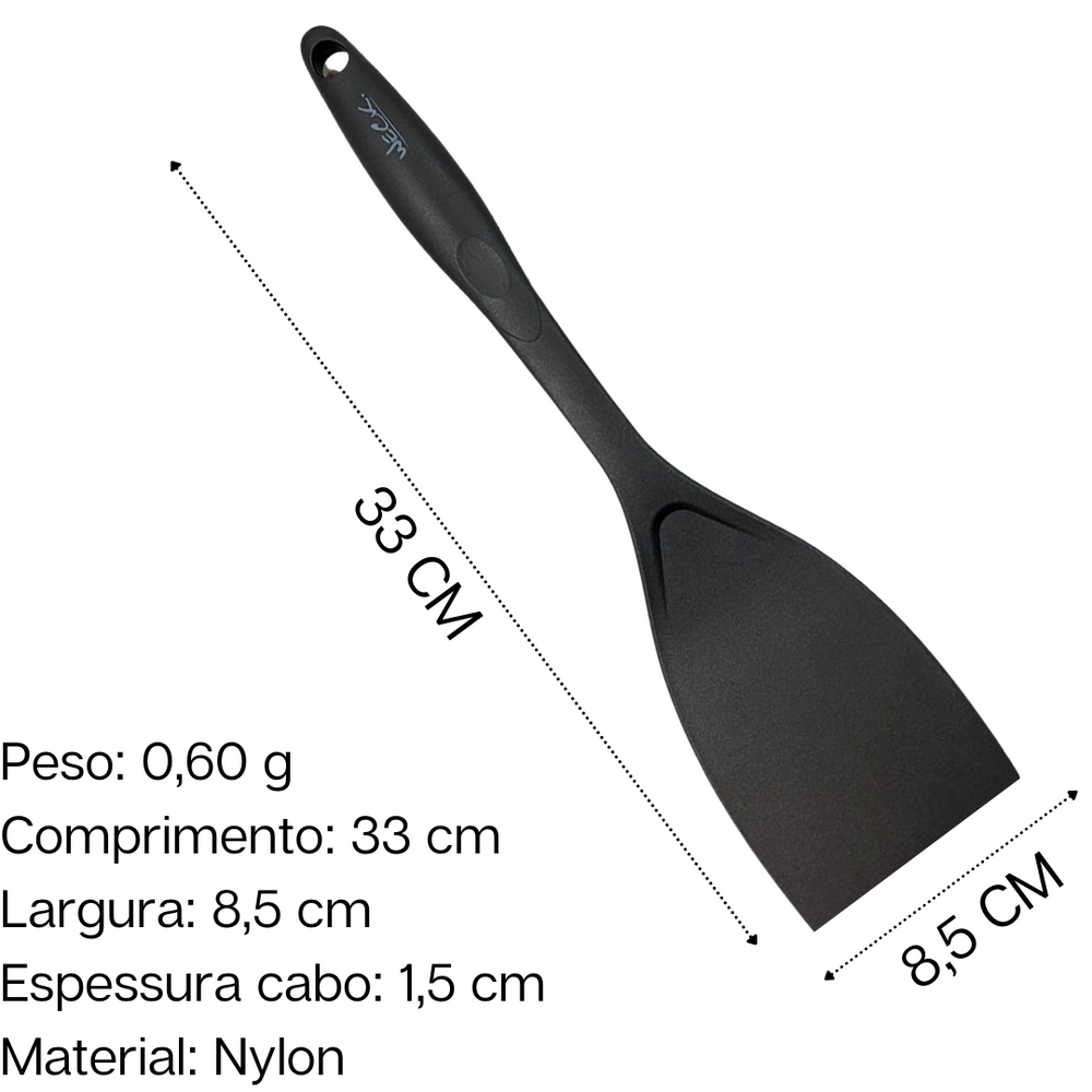 Espatula Lisa de Nylon Preta Weck Weck