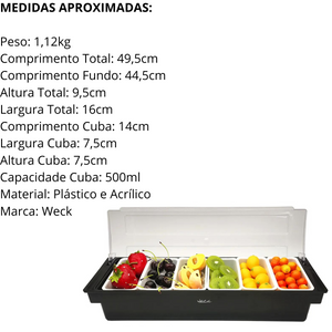 Porta Condimento Com 6 Divisórias - A Gourmet