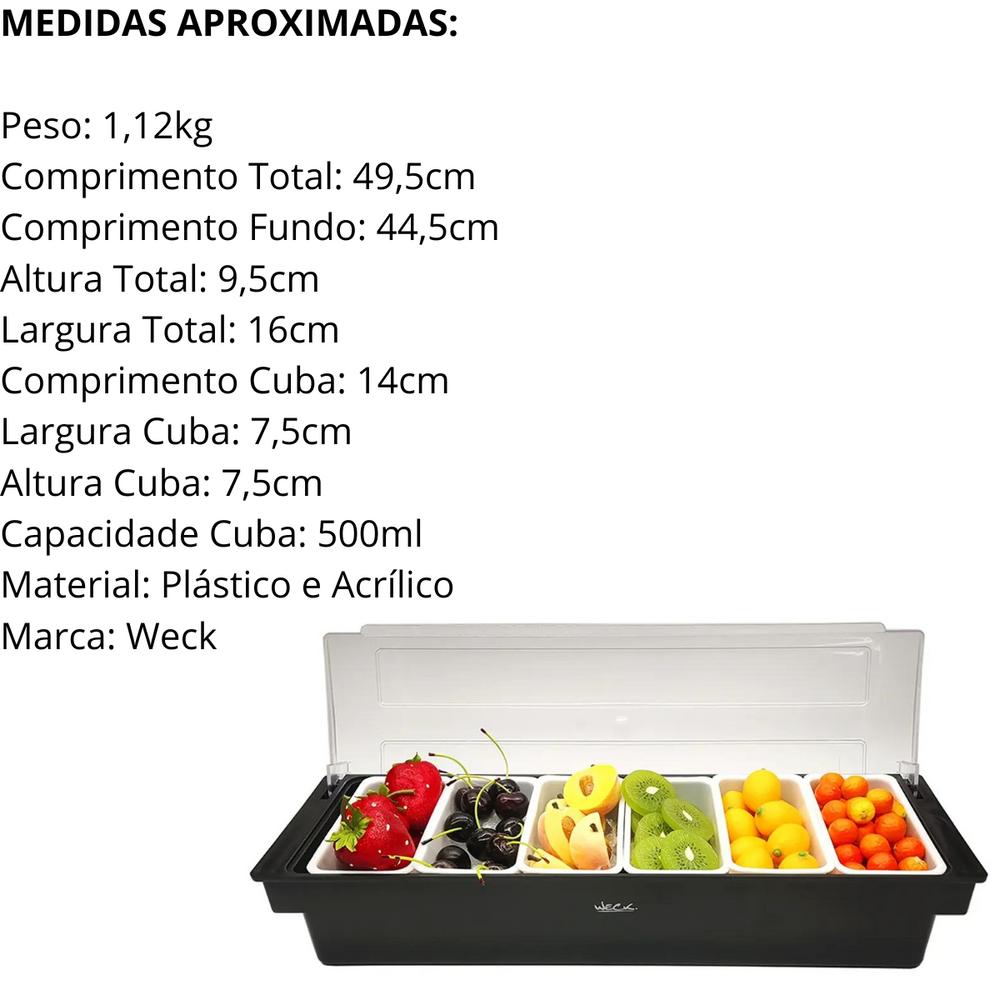 Porta Condimento Com 6 Divisórias - A Gourmet