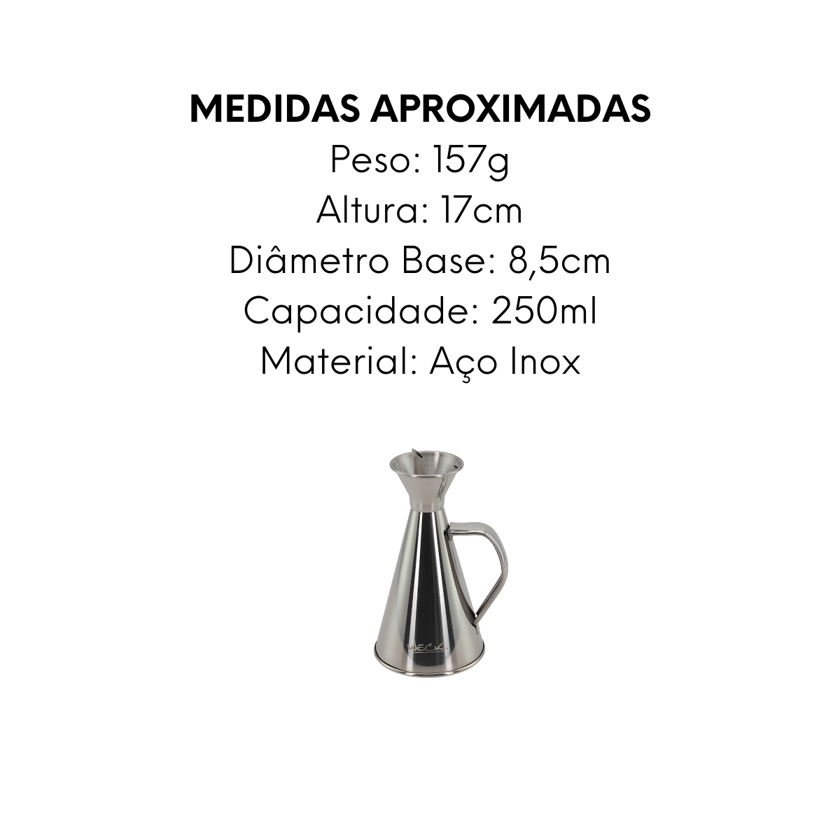 Galheteiro Weck em Aço Inox 250ml - A Gourmet