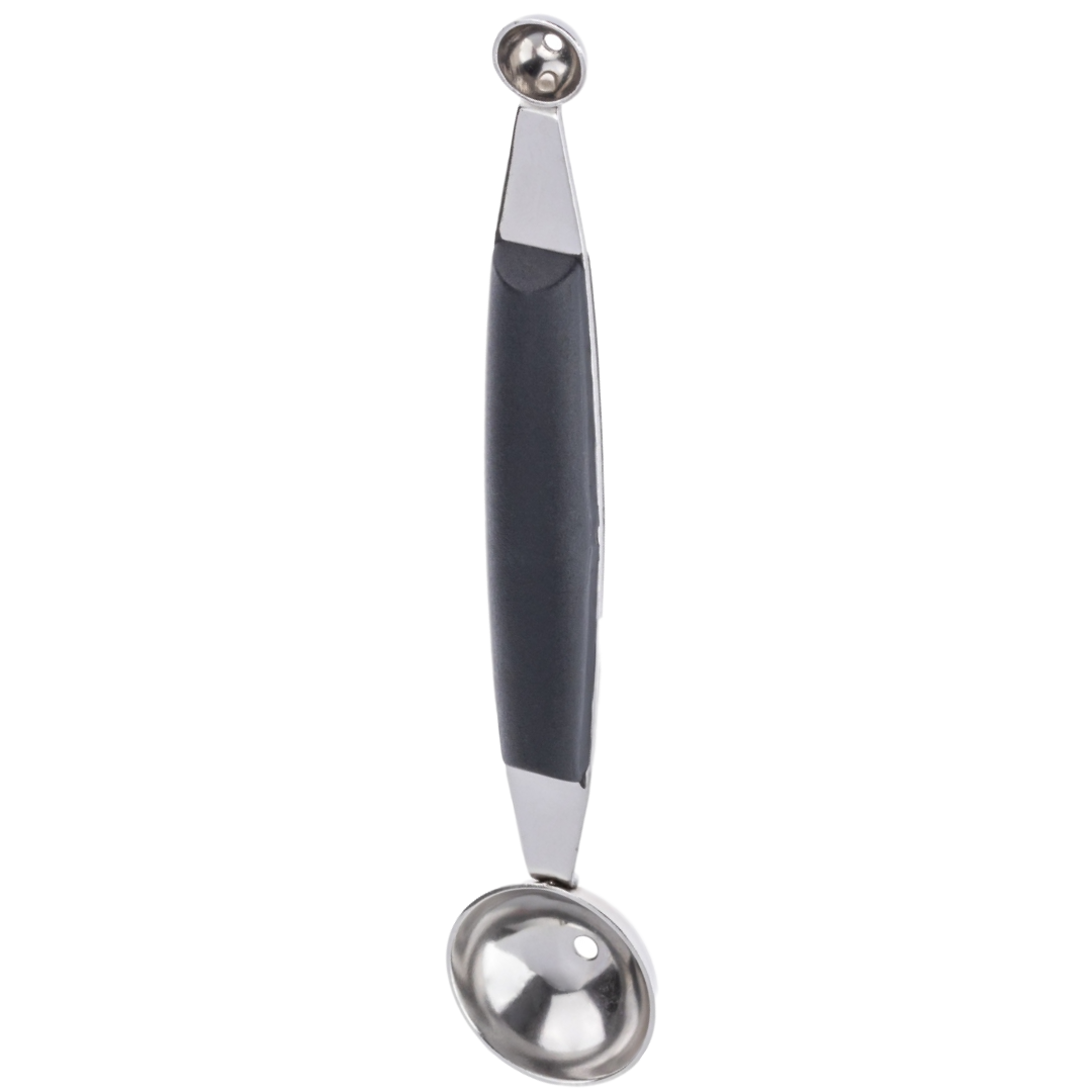 Boleador Duplo Aço Inox Cabo Preto Weck