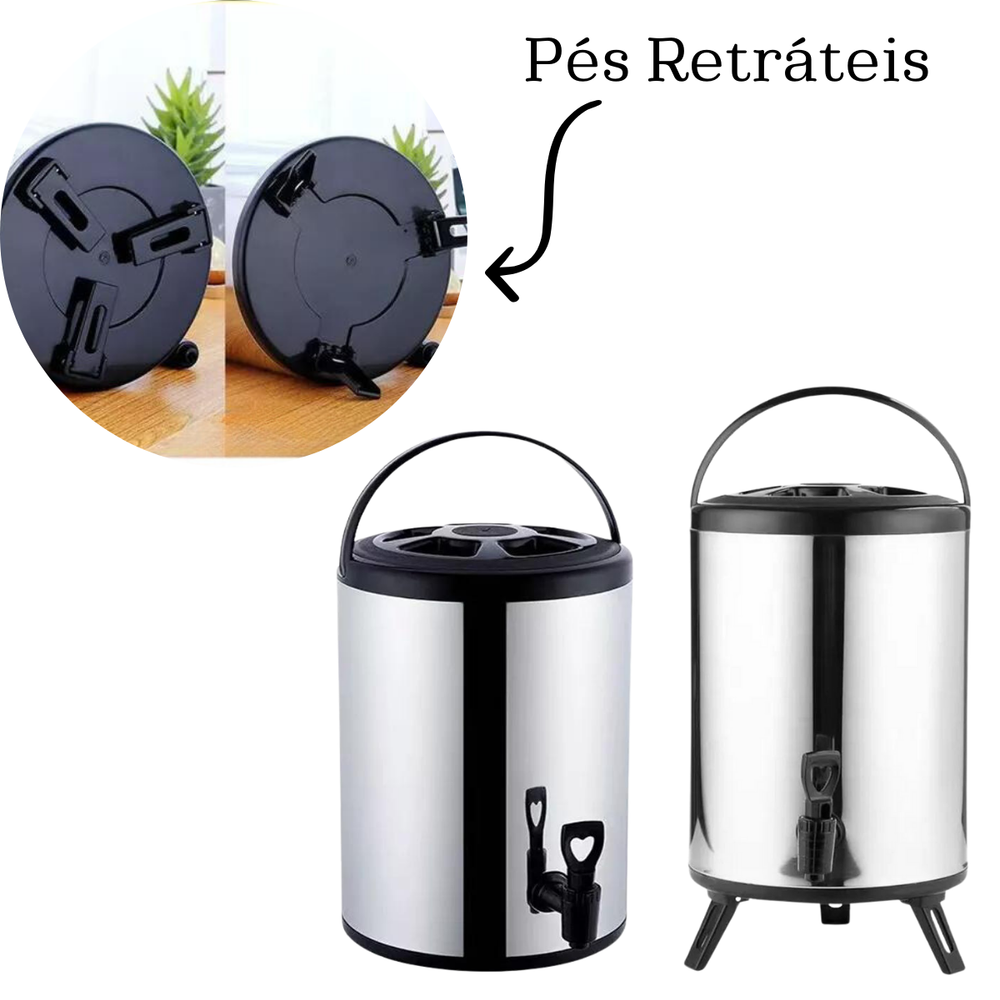 Botijão Térmico de Aço Inox 4L - A Gourmet