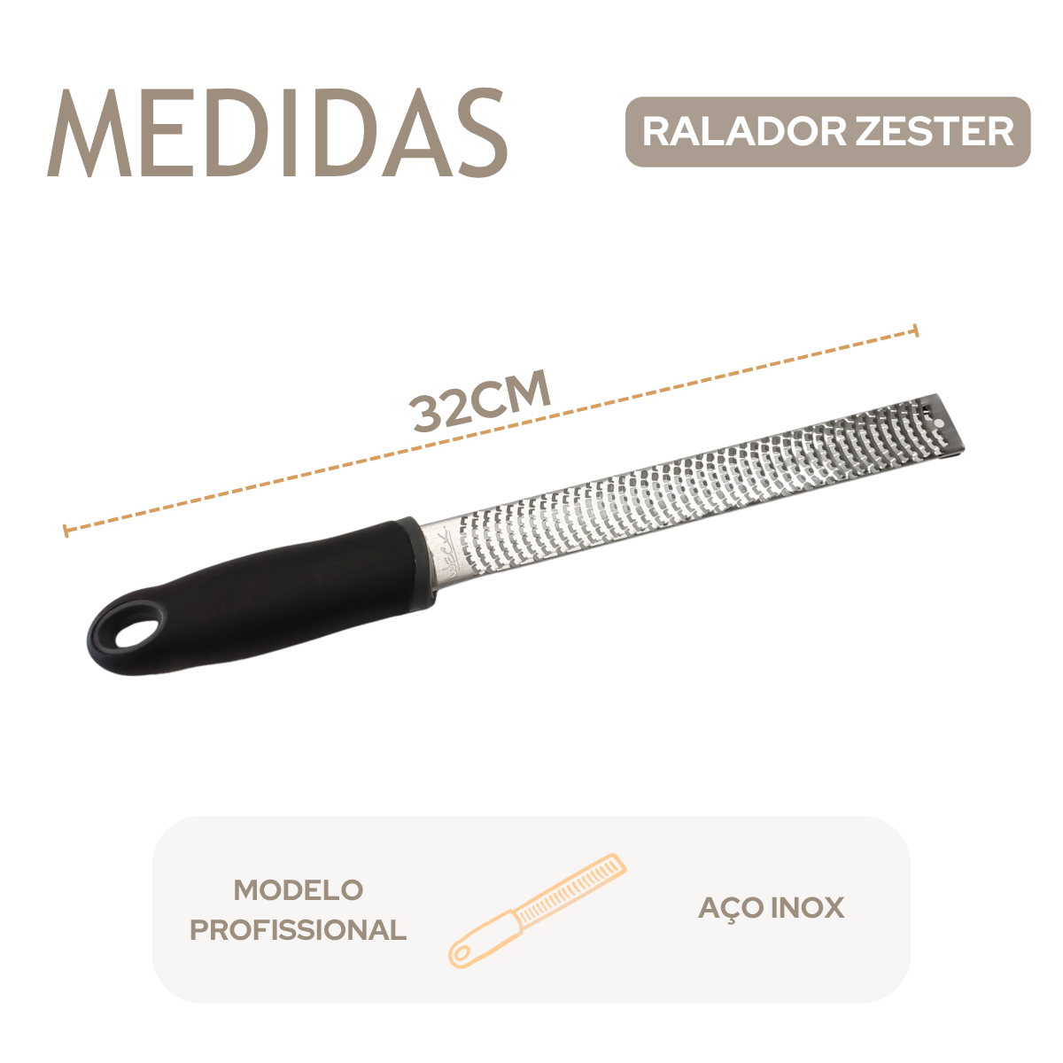 Ralador Zester Aço inox