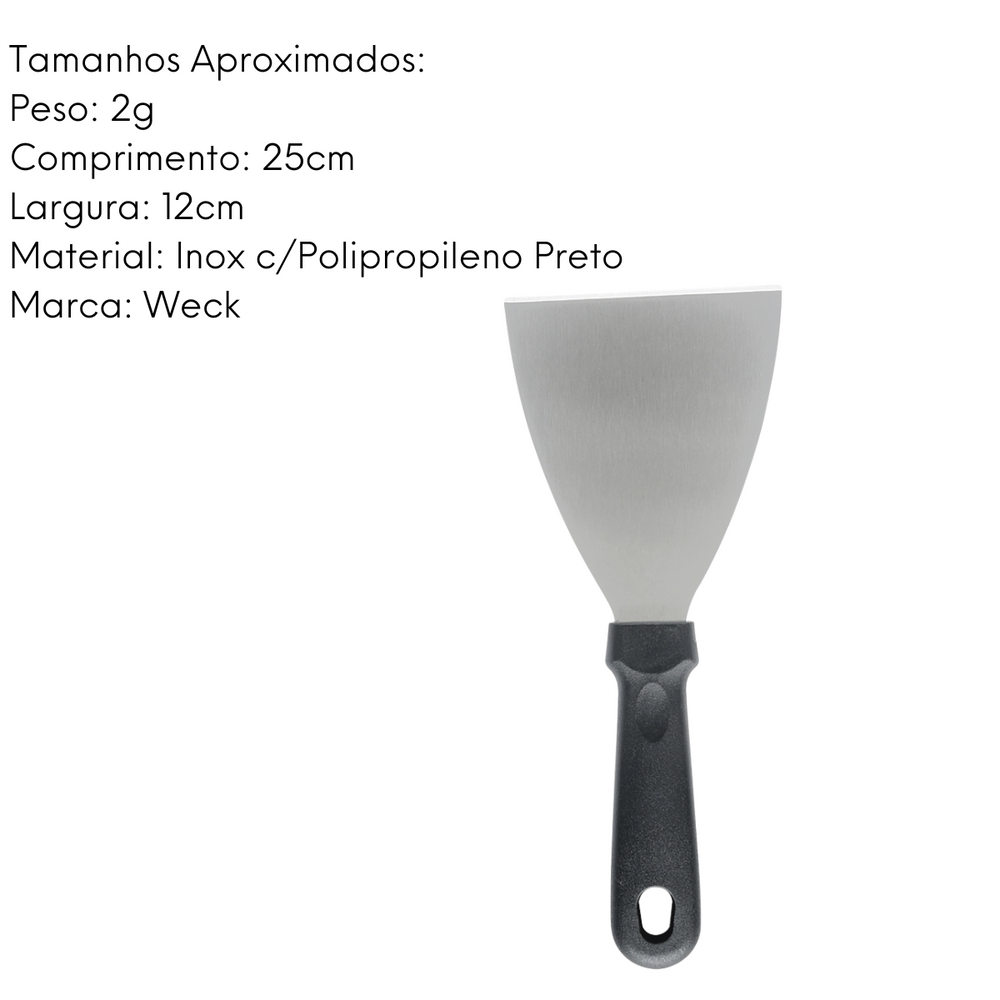 Espátula Raspadora em Aço Inox Cabo Polipropileno Weck