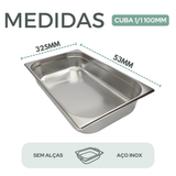 Cuba GN 1/1 100mm Aço Inox S/Alça