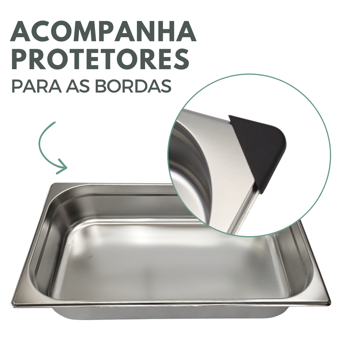 Cuba GN 1/1 100mm Aço Inox S/Alça