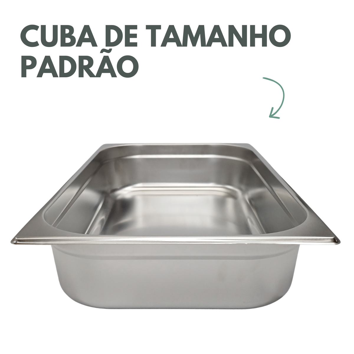 Cuba GN 1/1 100mm Aço Inox S/Alça