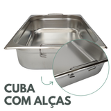 Cuba Aço Inox GN 1/1 100mm C/Alça