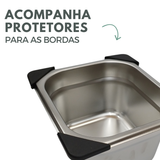 Cuba GN 1/6 100mm Aço Inox