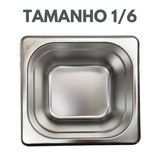 Cuba GN 1/6 100mm Aço Inox