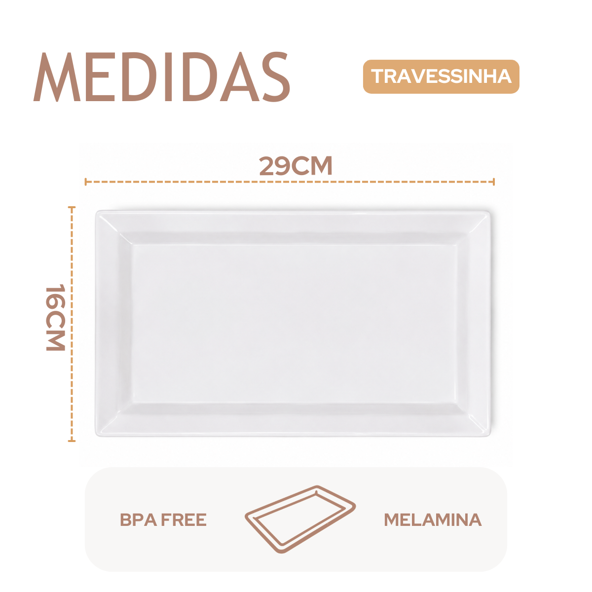 Travessa Servir Melamina 29cm