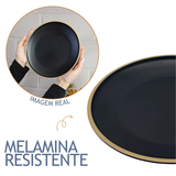 Prato Raso Melamina Preto 26cm