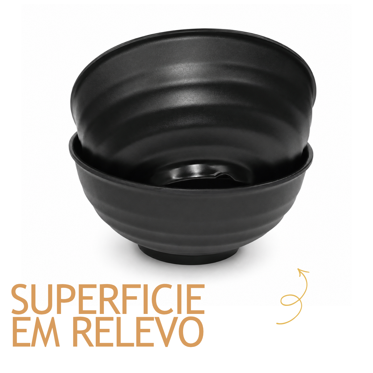 Tigela Melamina Preta 600ml