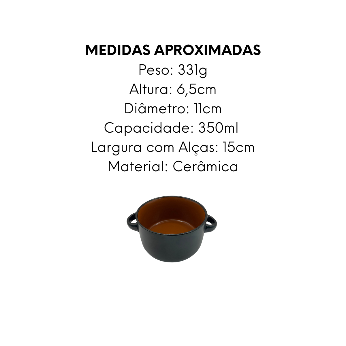 Mini Caçarola de Cerâmica 350ml - A Gourmet