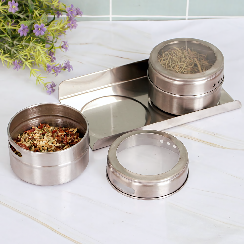 Conjunto Porta Condimento Magnético Prata - A Gourmet