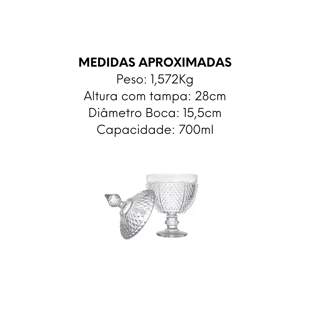 Potiche Cristal Ecológico Alasca 700ml - A Gourmet