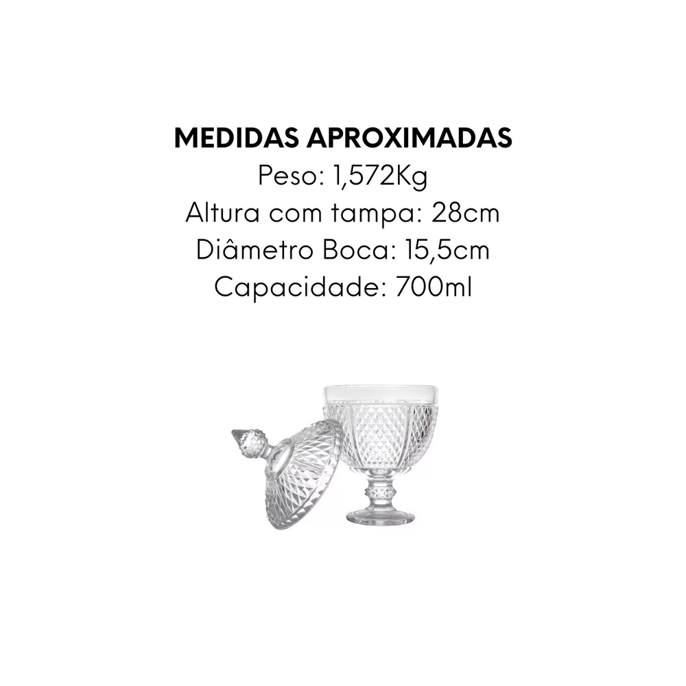 Potiche Cristal Ecológico Alasca 700ml - A Gourmet