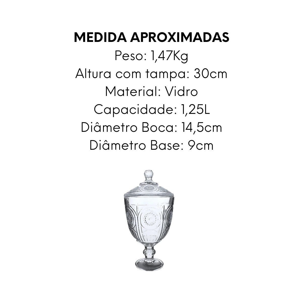 Potiche Texas de Vidro 1,25L - A Gourmet