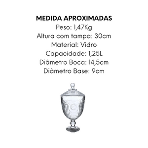 Potiche Texas de Vidro 1,25L - A Gourmet