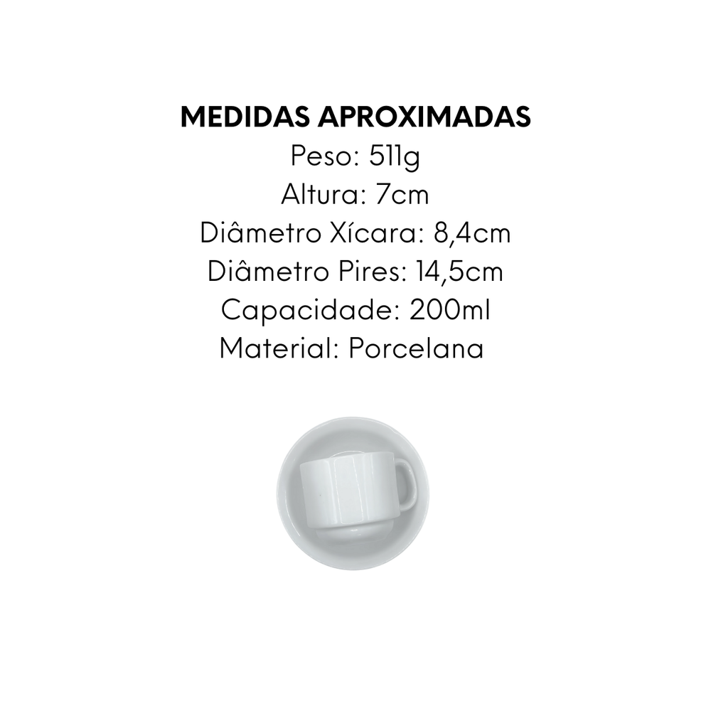 Xícara de Chá Hotel com Pires - A Gourmet