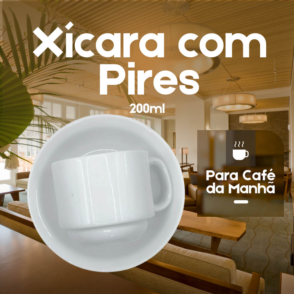 Xícara de Chá Hotel com Pires - A Gourmet