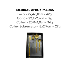 Faqueiro Dourado Luxo 4 Peças com Caixa Preta Presente - A Gourmet